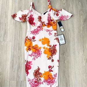 Rachel Rachel Roy Marcella Off-The-Shoulder Printed Dress Sz M